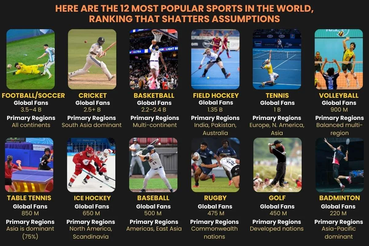 12 Most Popular Sports in the World Ranked by Fans & Reach
